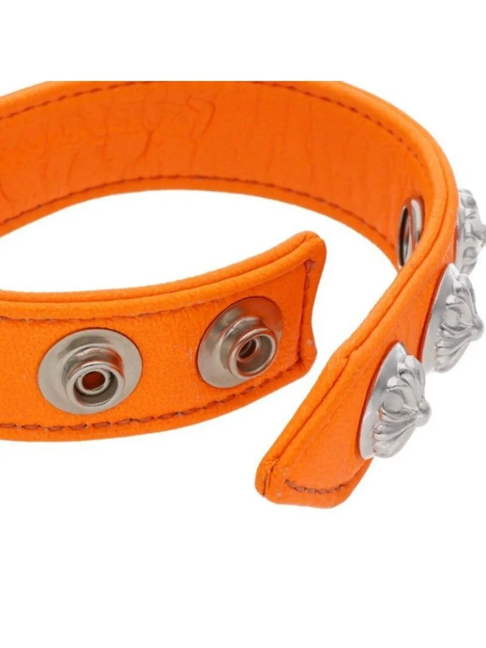 Chrome Hearts Cross Ball 3 Button 2 Snap Leather Bracelet